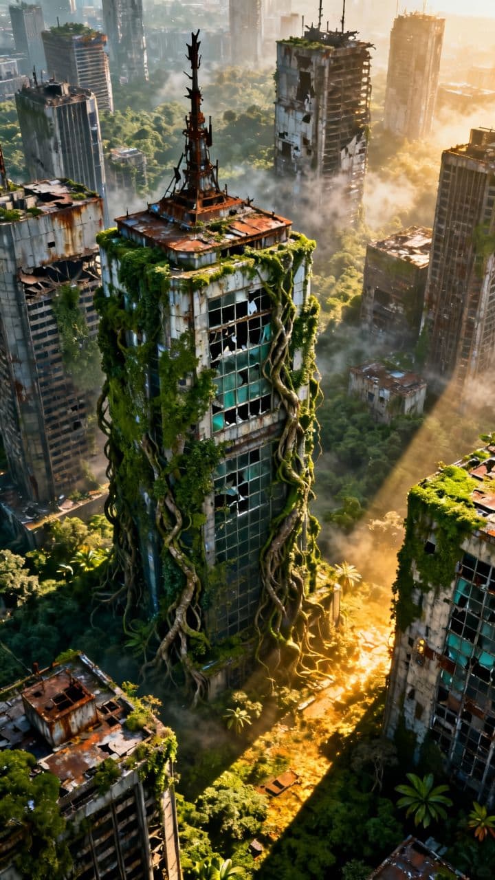 Nature's Reclamation of a Fallen City