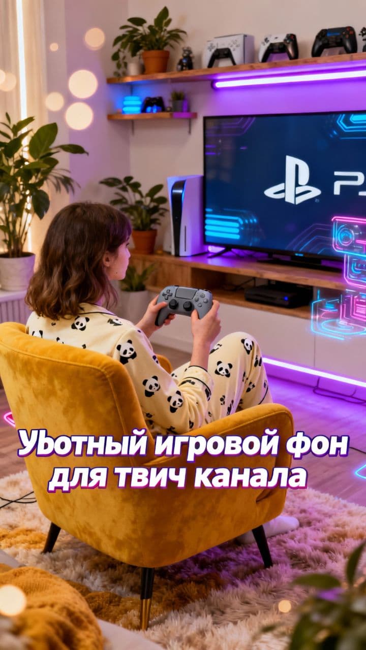 Уютный игровой фон для твич канала