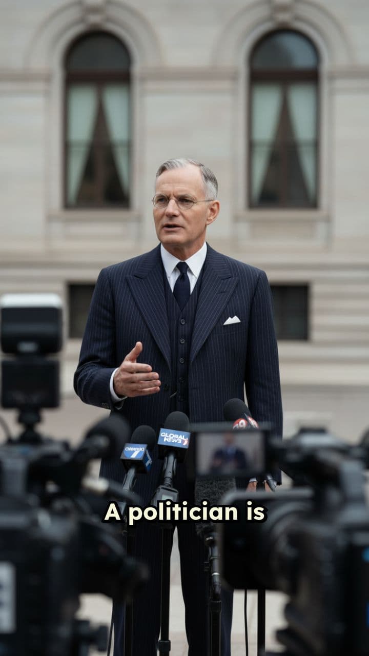 Politician Briefly Addresses Media Before Leaving