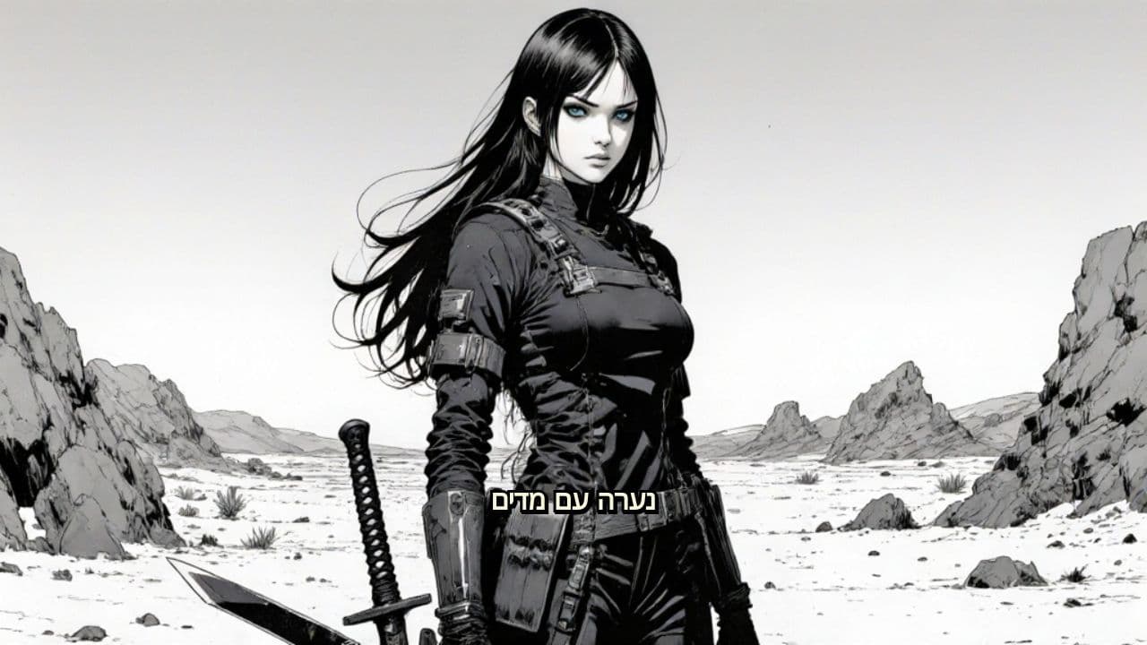 נערה לוחמת במדבר פראי