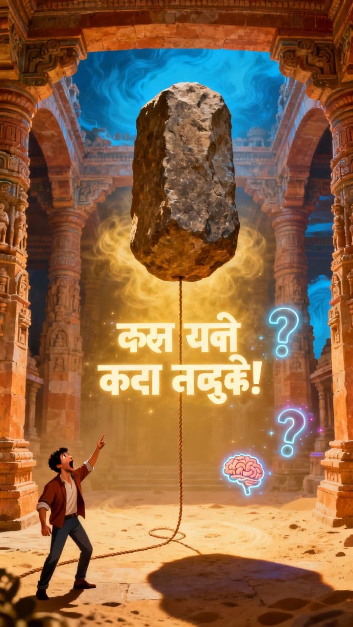 हवा में लटका पत्थर!