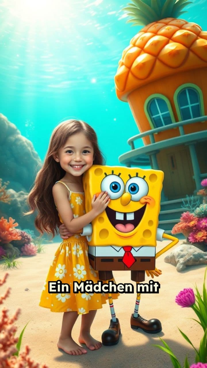 Mädchen umarmt SpongeBob