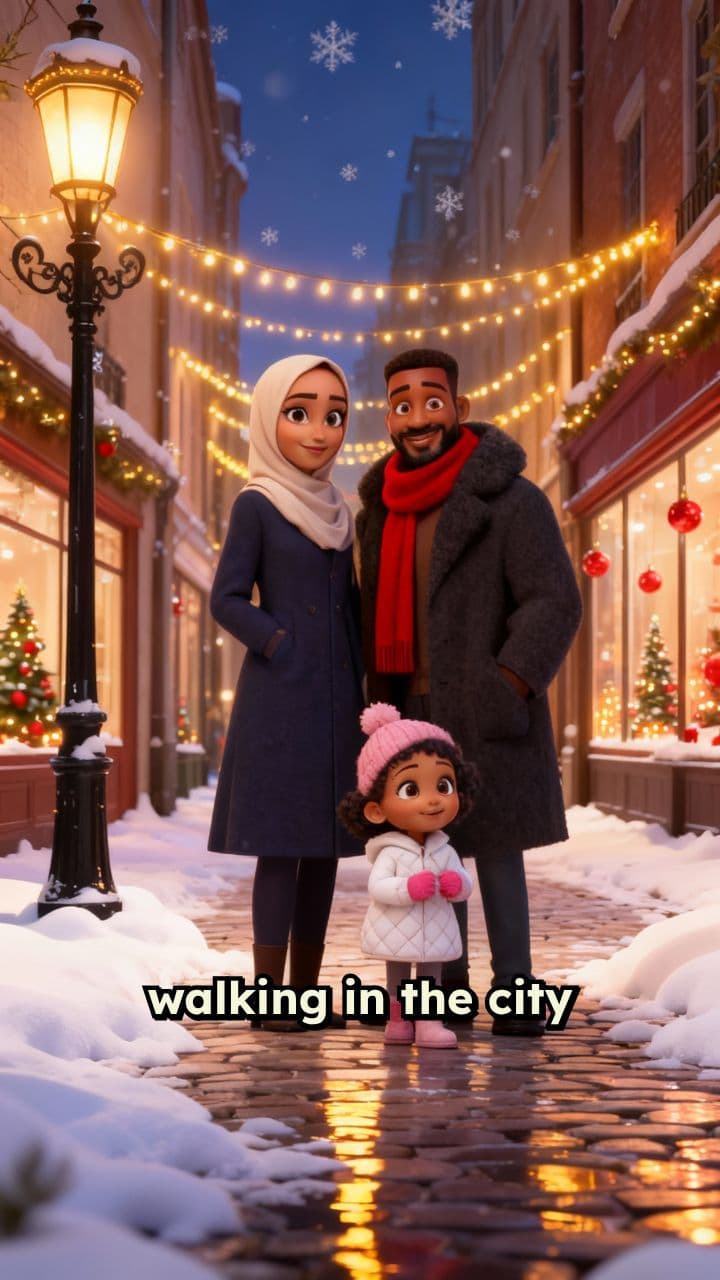 Christmas Snowy City Walk