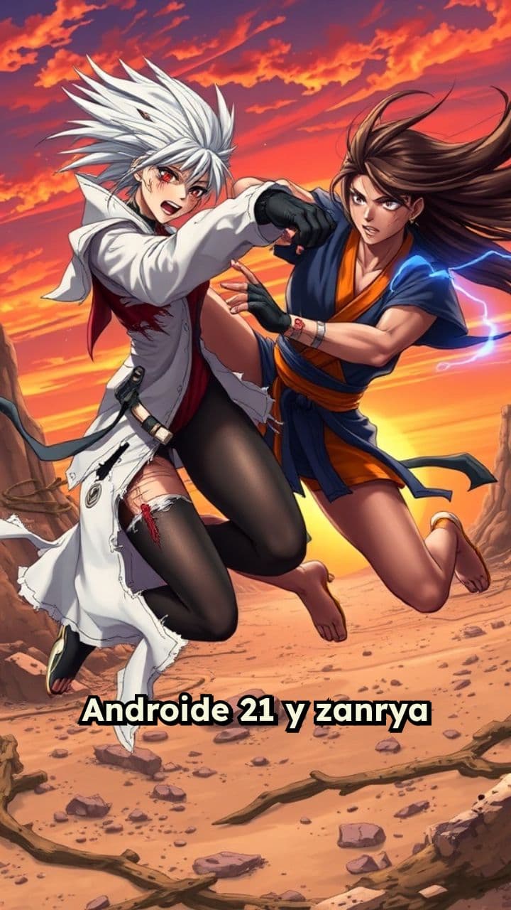 Batalla a muerte entre Androide 21 y Zanrya