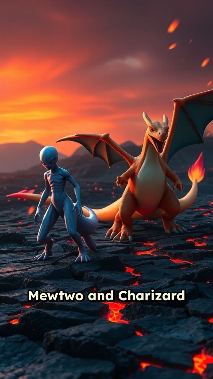 Mewtwo-Charizard Fusion at Dusk