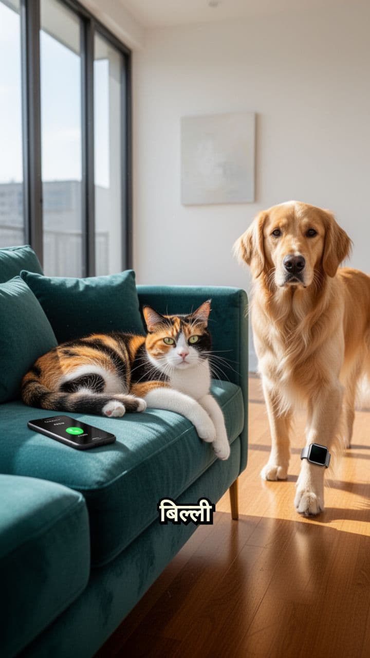 बिल्ली-कुत्ता स्मार्टवॉच मस्ती