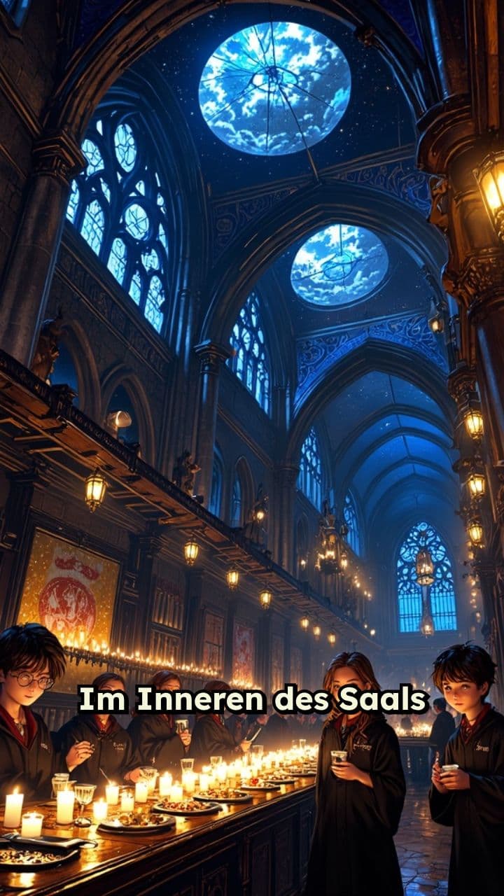 Feier in Hogwarts mit Angi-Plakat