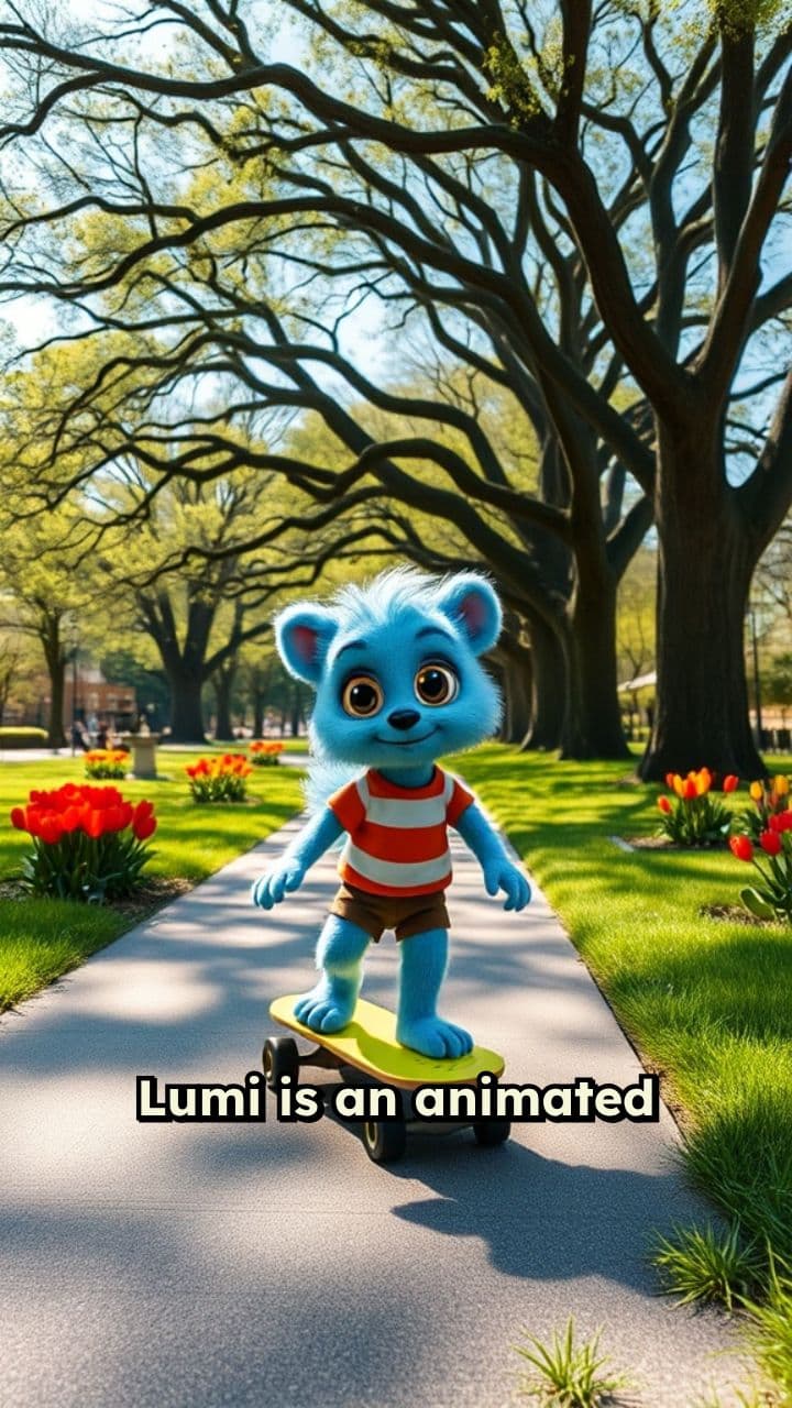 Lumi Falls Skateboarding in the Park