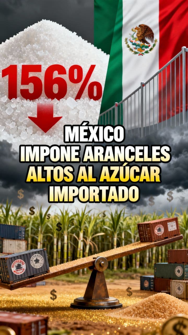 México impone aranceles altos al azúcar importado