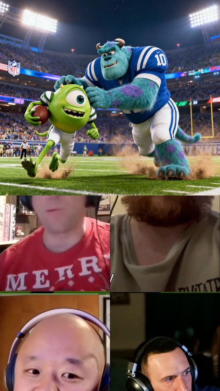 NFL Game with Monster Inc. Characters