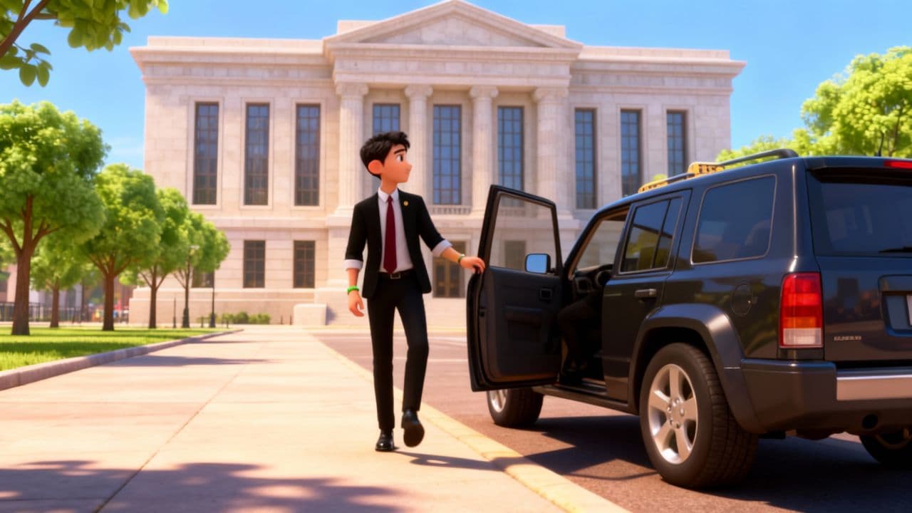 Жамбыл у суда на бизнес-такси