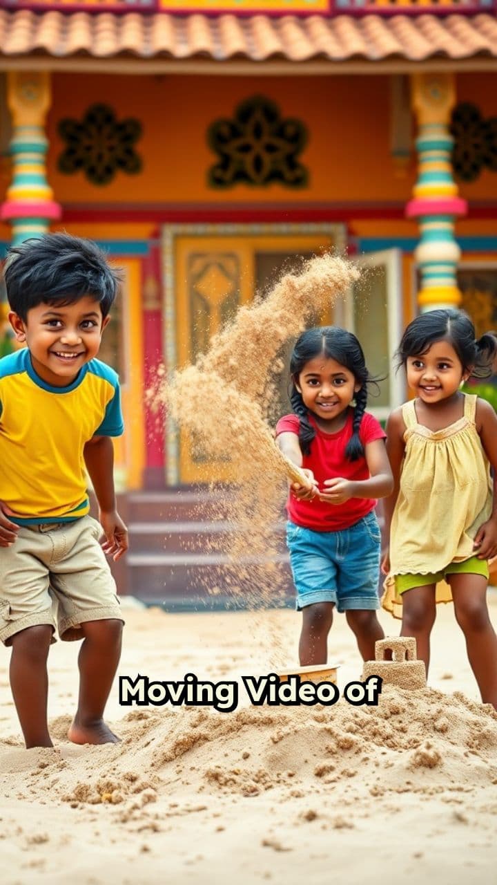 Joyful Sandcastle Building by Kids