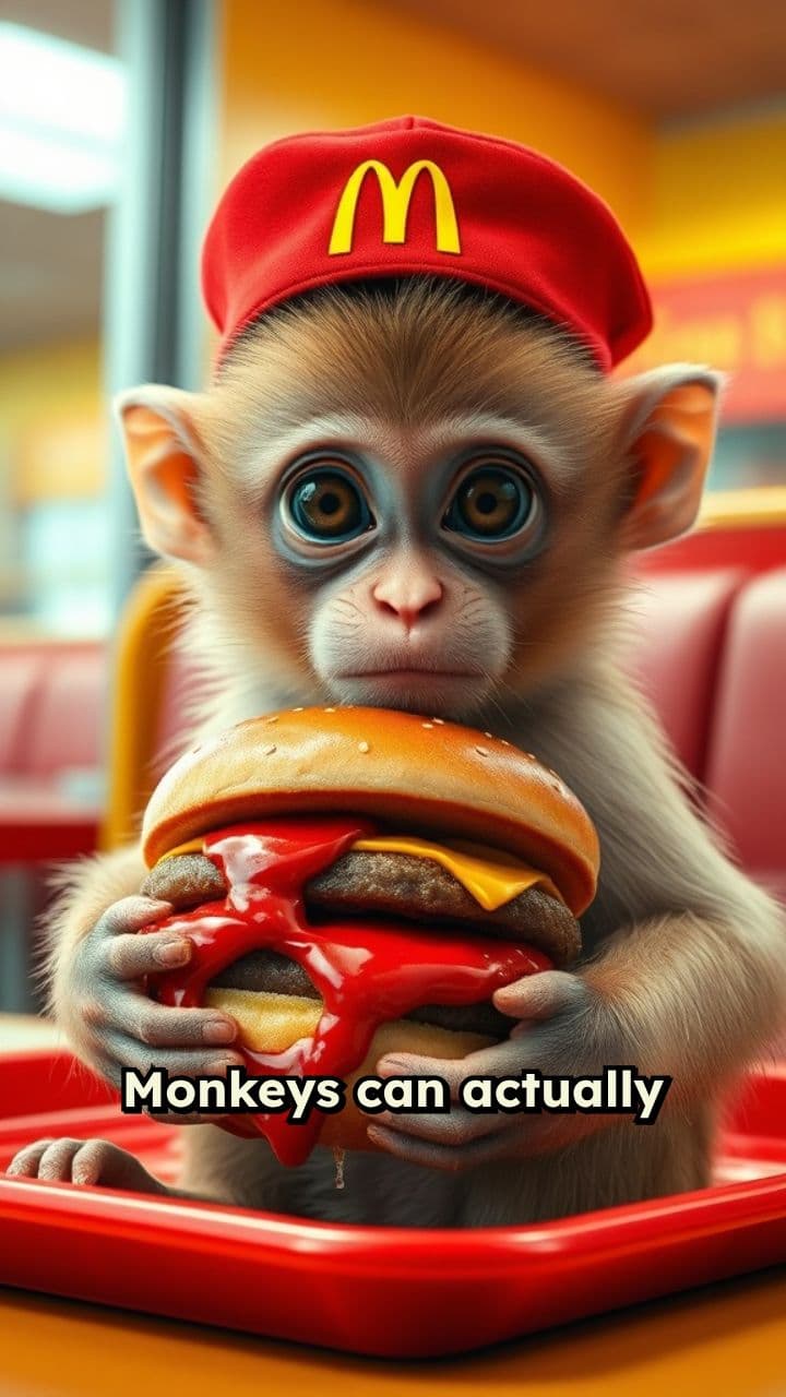 Monkey Mastering McDonald's Portion Control