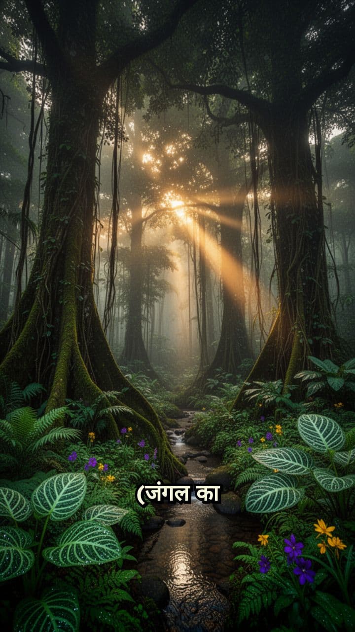 जंगल में हाथी और बंदर