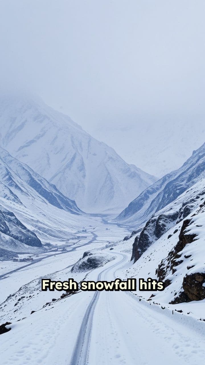 Fresh Snowfall Disrupts Ladakh Travel