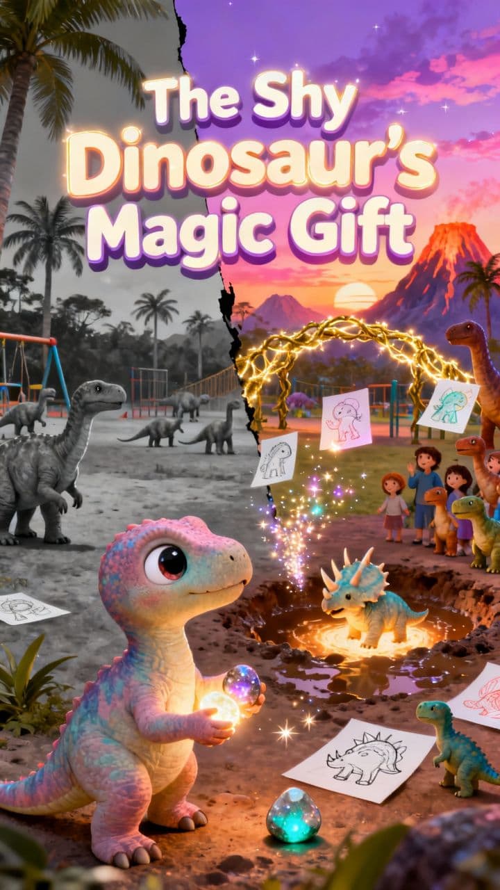The Shy Dinosaur's Magic Gift