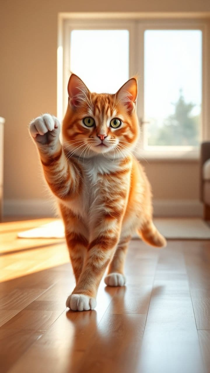 لحظة تعثر قط