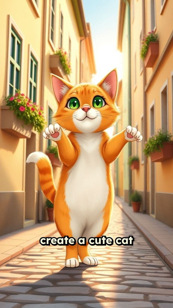 Cute Cat Dancing in the Street