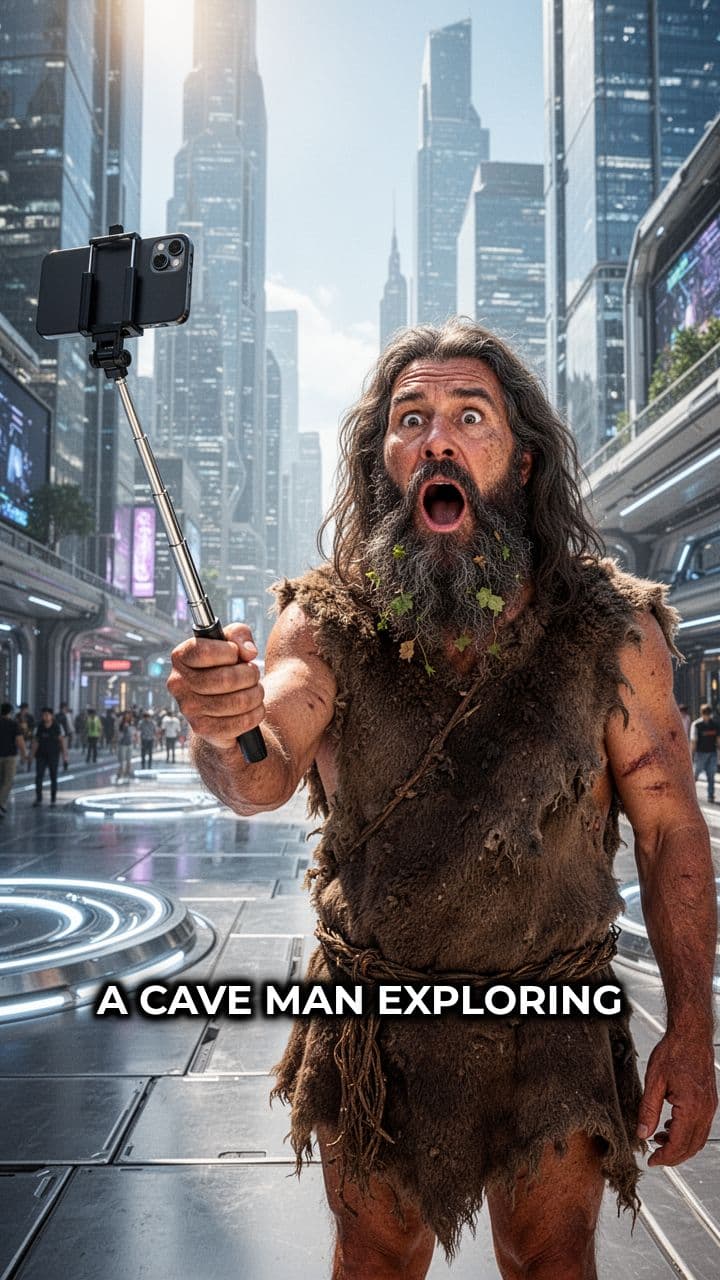 Caveman’s Surprise in a Modern City