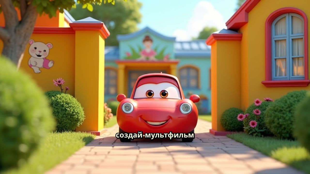 Машина едет из садика