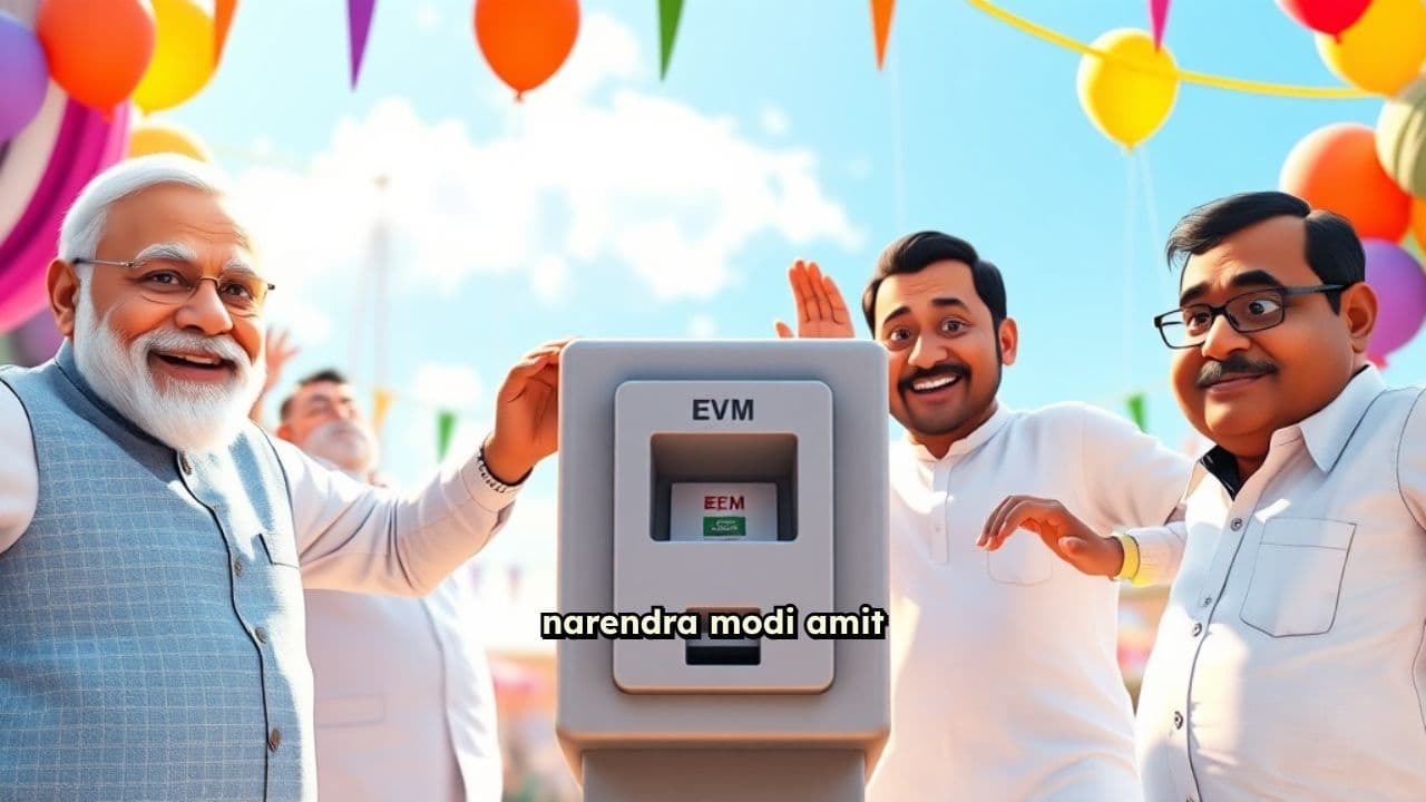Political Leaders Dance with EVM Machine