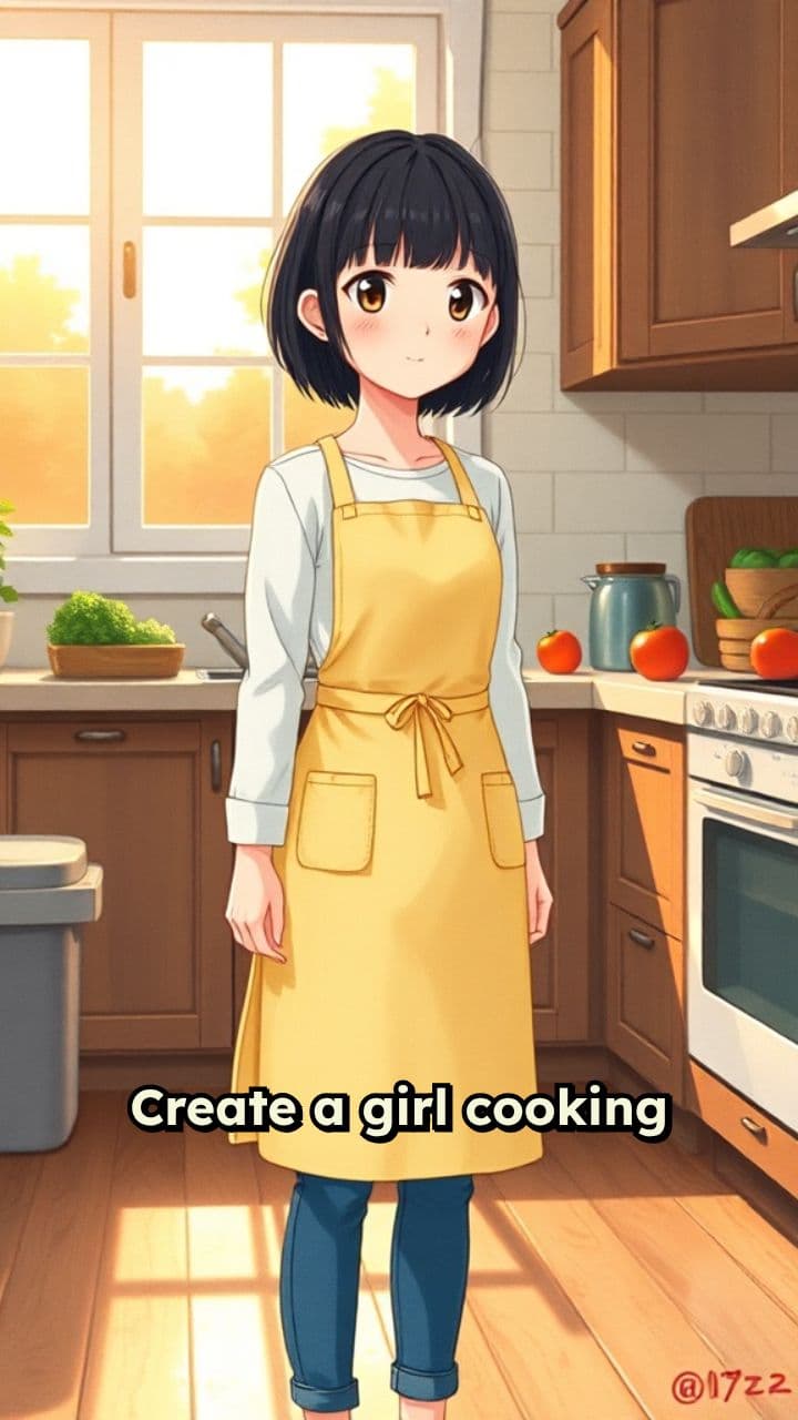 Girl Cooks Spicy Ramen Dinner