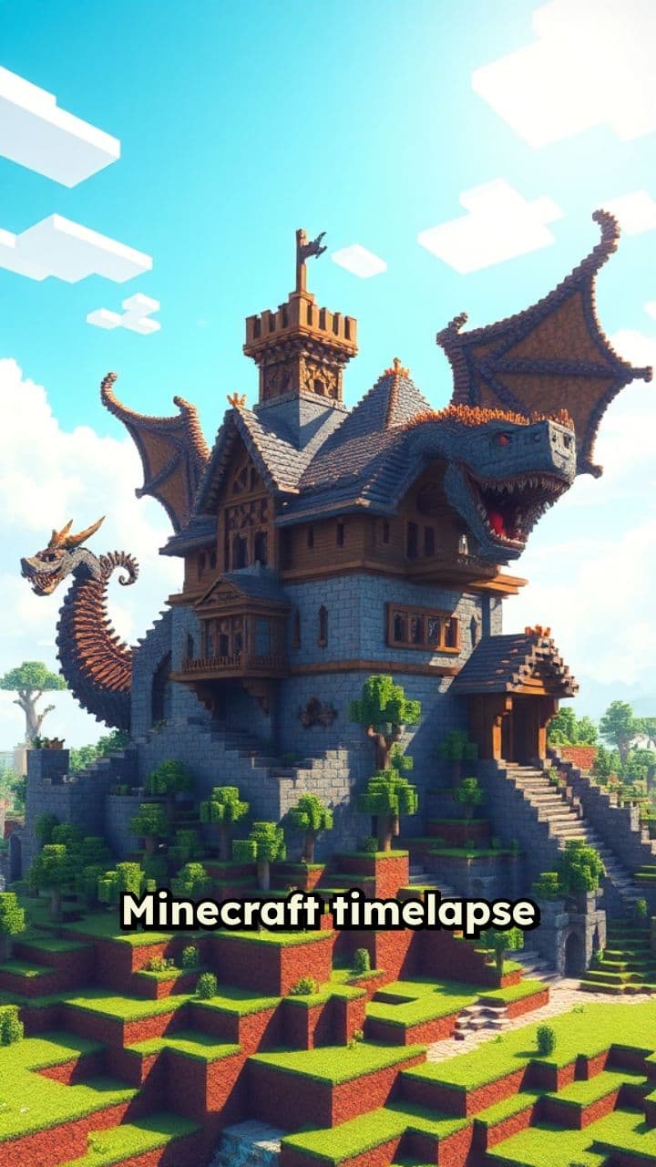 Dragon House Timelapse in Minecraft