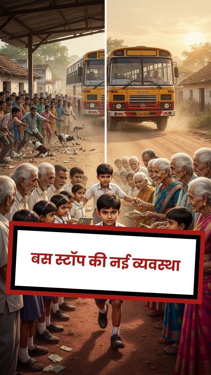 बस स्टॉप की नई व्यवस्था