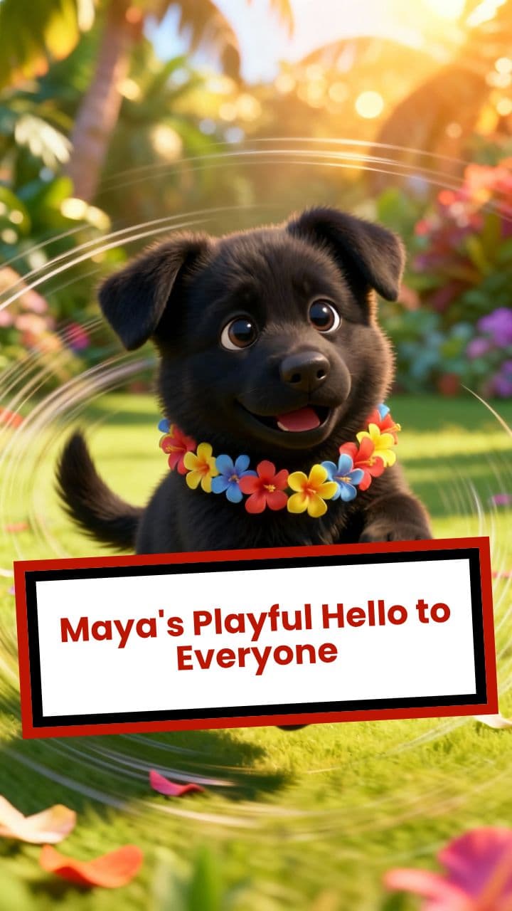Maya's Playful Hello to Everyone