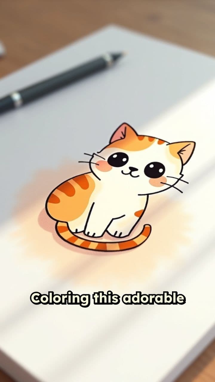 Coloring a Playful Cartoon Cat