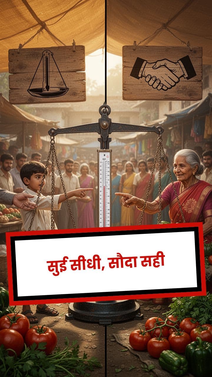 सुई सीधी, सौदा सही