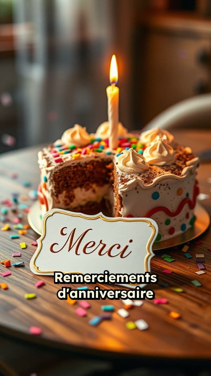 Remerciements pour mon anniversaire