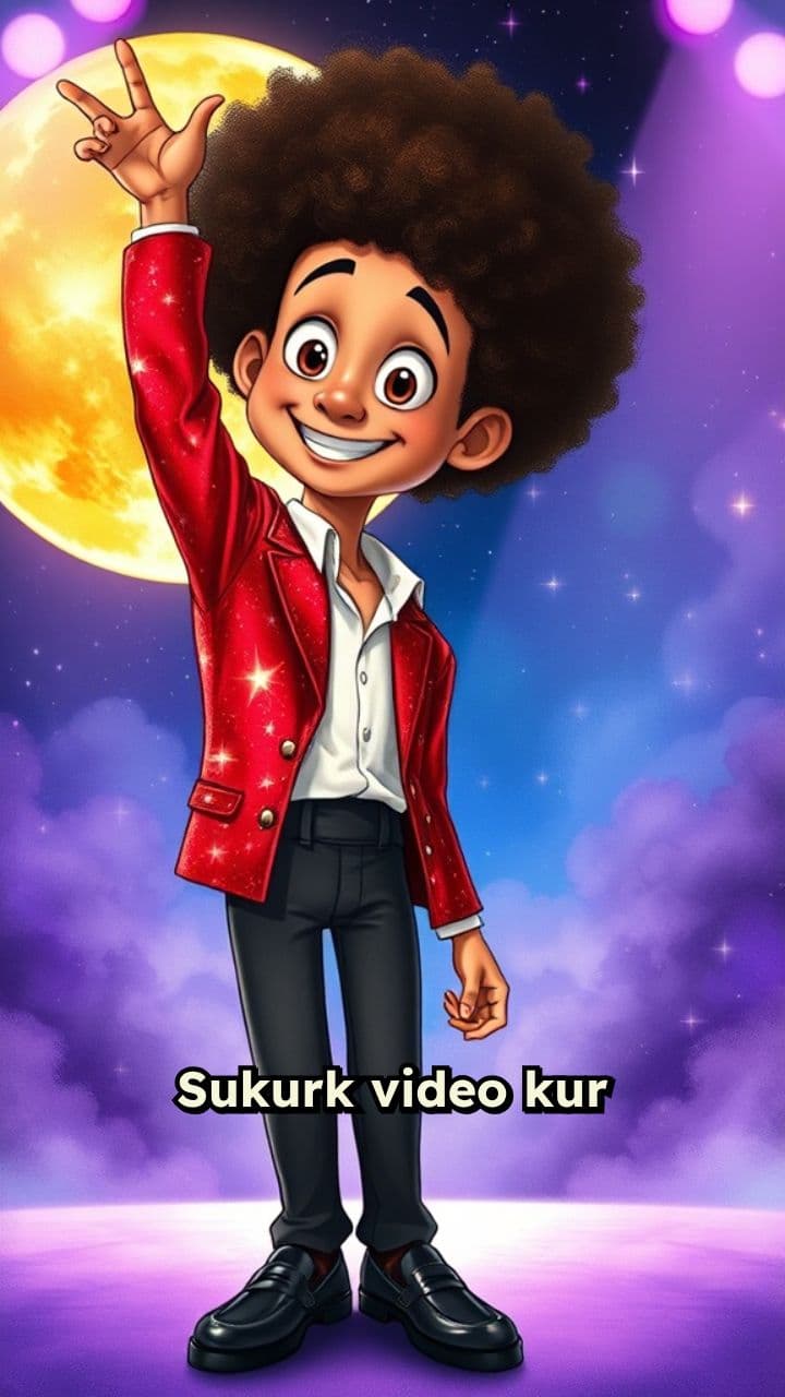 Animacinis personažas dainuoja Michael Jackson