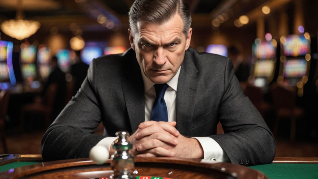 A Man's Gamble at Roulette