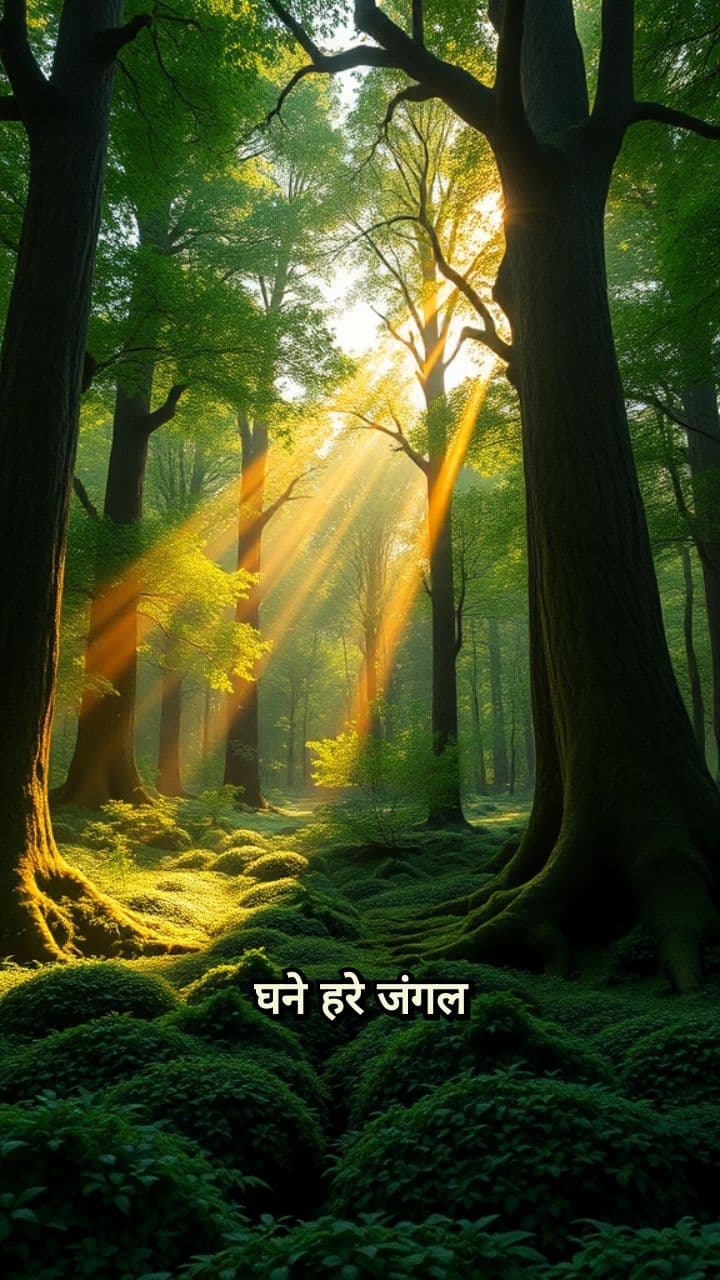 घना हरा जंगल