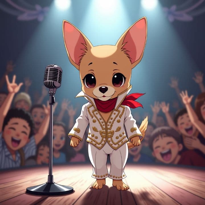 Chihuahua Elvis Rock and Roll