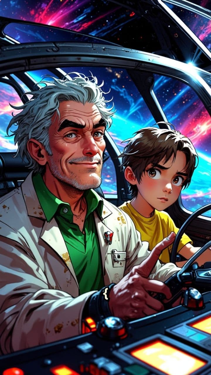 Nodding Characters in a Glowing Car