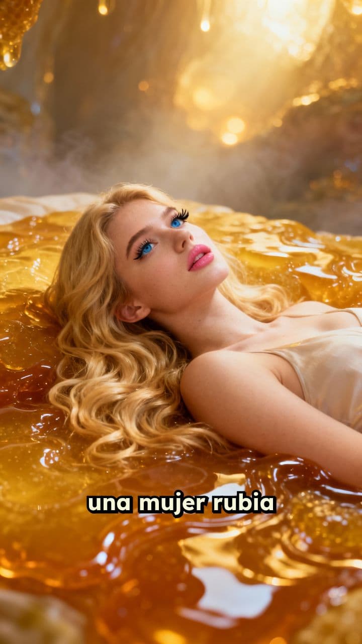 Mujer en cama de miel