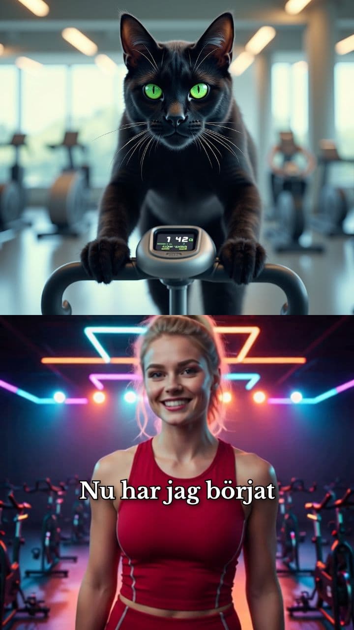 Katten börjar med spinning
