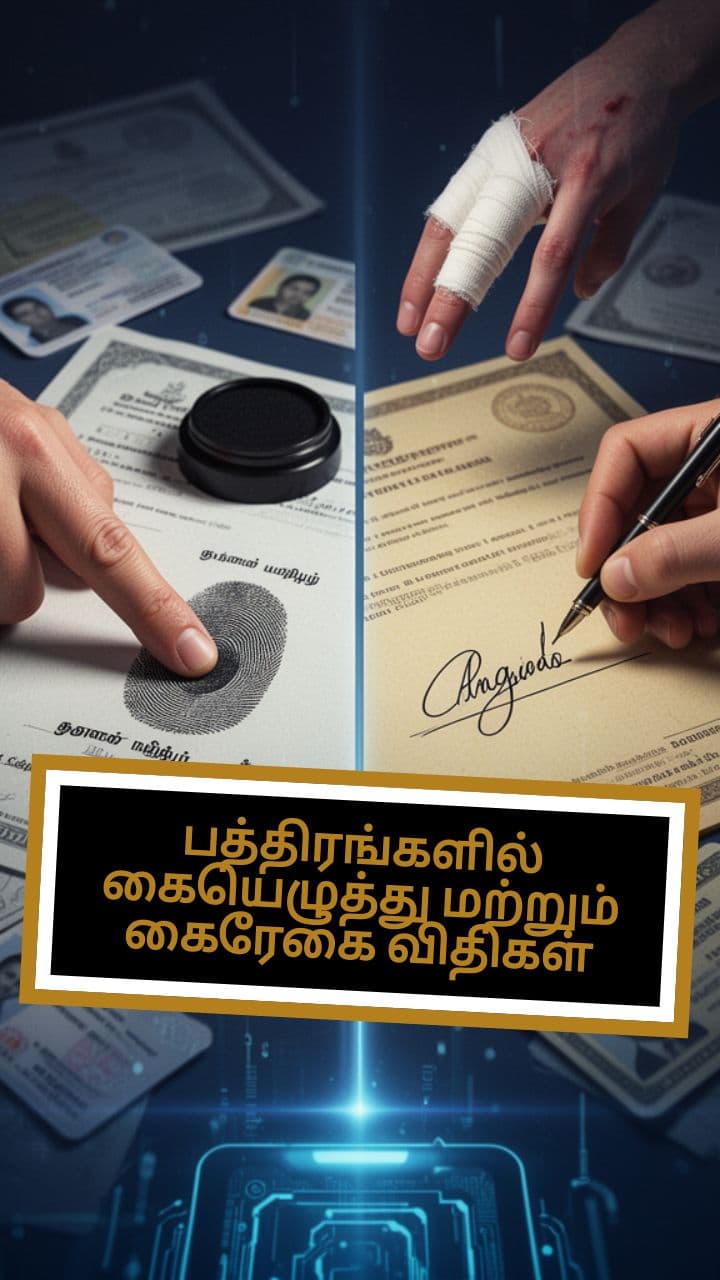 பத்திரங்களில் கையெழுத்து மற்றும் கைரேகை விதிகள்