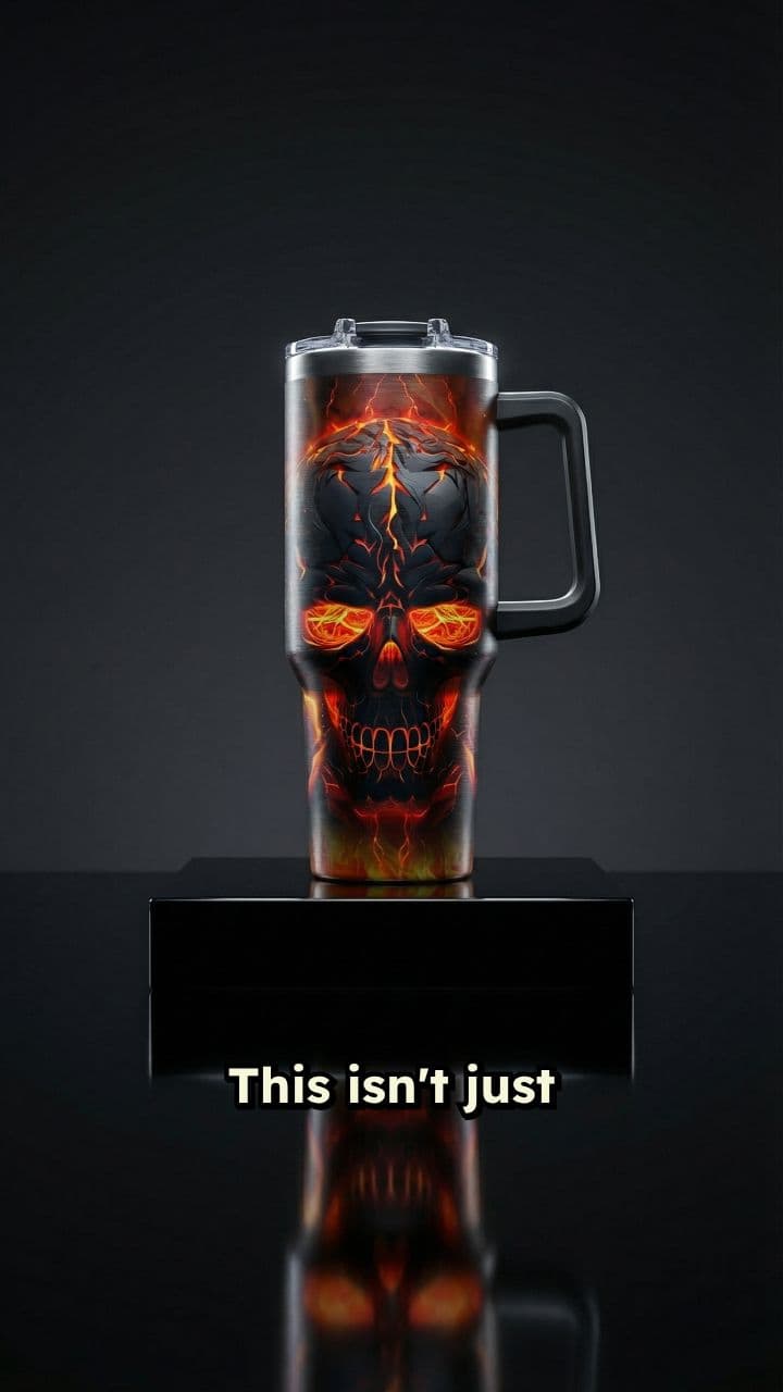 Flaming Skull Statement Tumbler