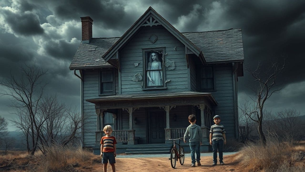 Haunted Bungalow Window Ghost