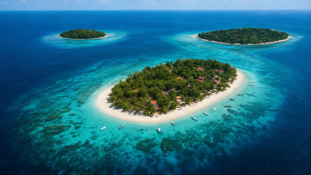 Tropical Islands Aerial View