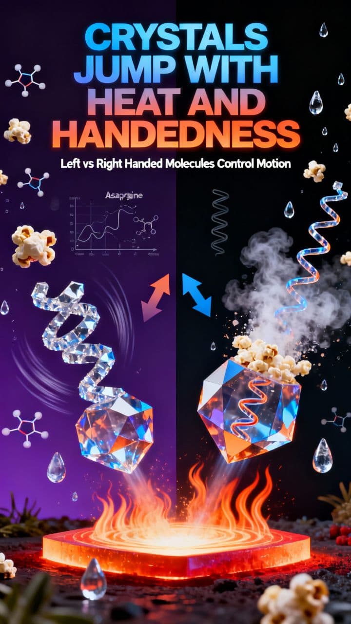 Crystals Jump with Heat and Handedness