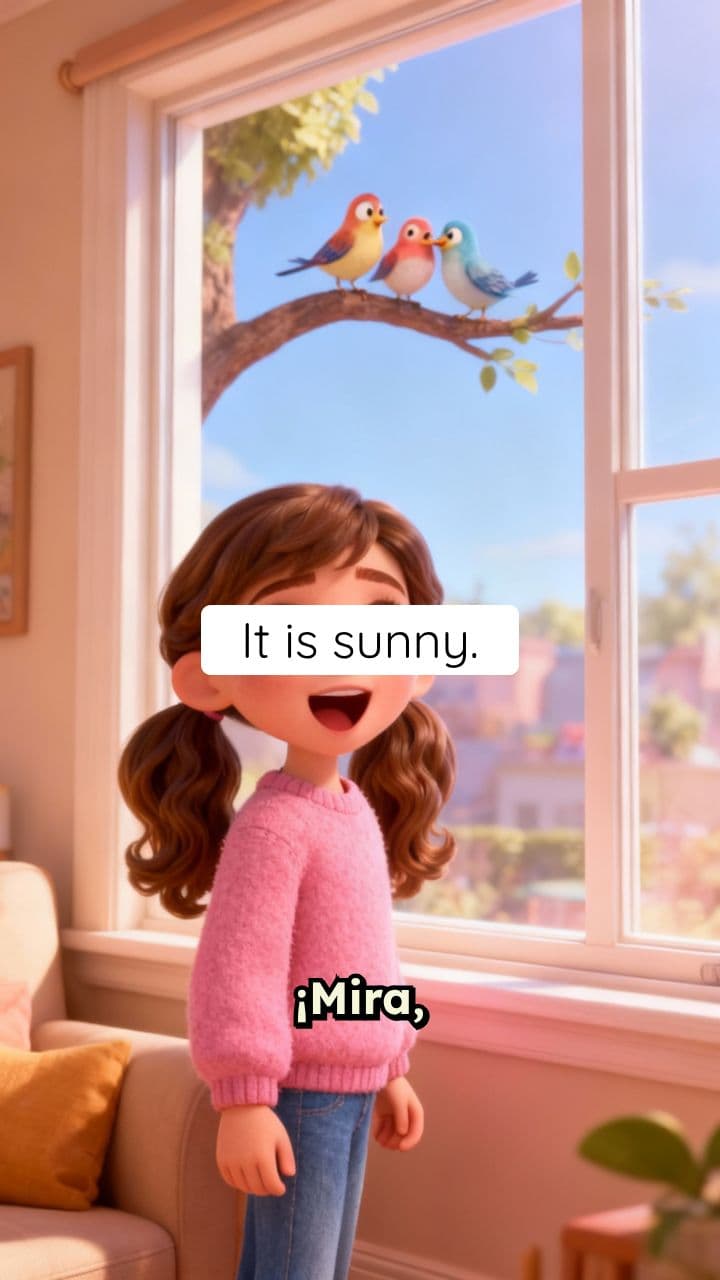 Lección 8: Tiempo y clima - La ventana de Sara y Leo