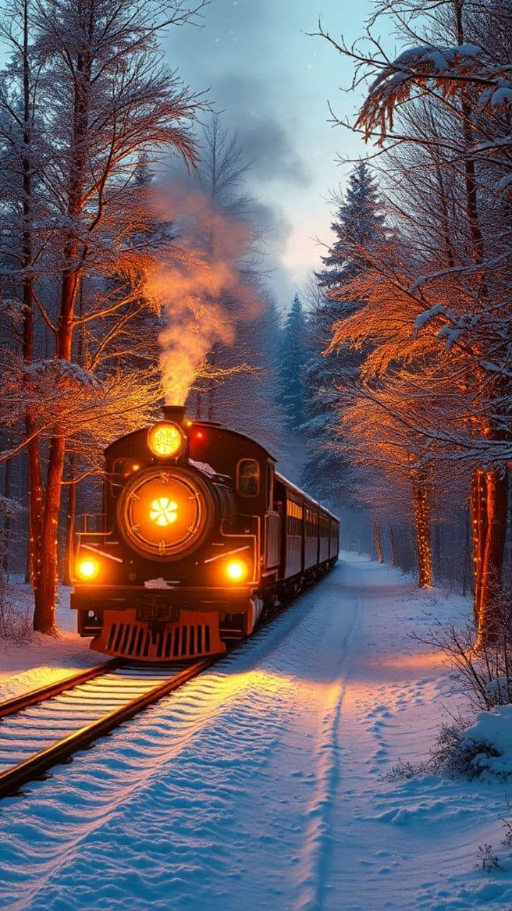 Magical Rose-Gold Christmas Train