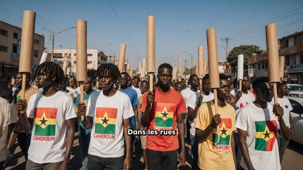 La foule révolutionnaire camerounaise