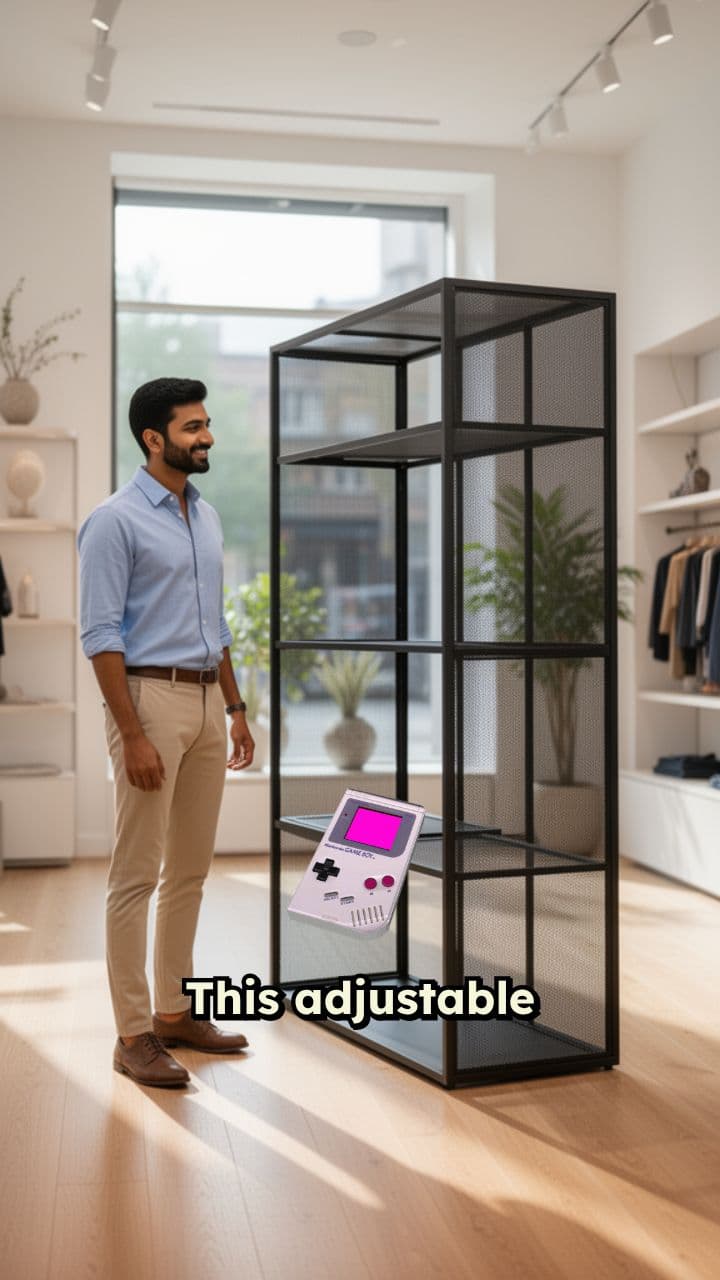 Modular Mesh Display System for Shops