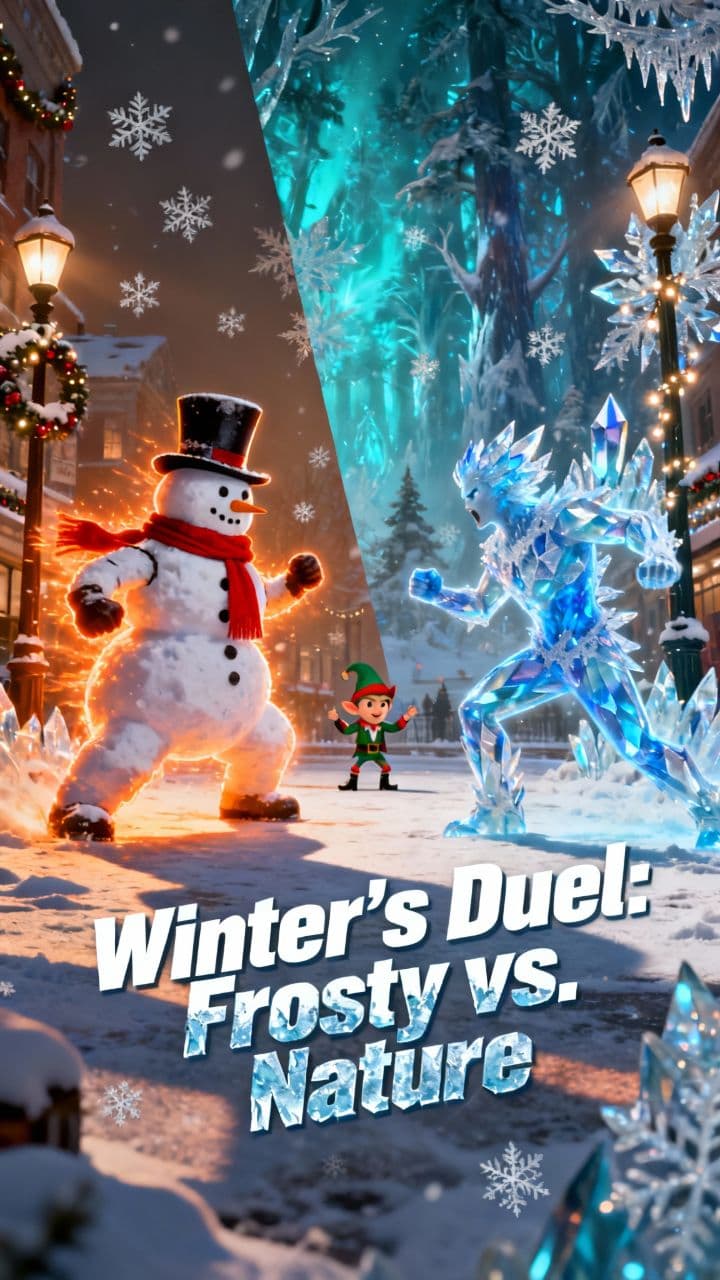Winter's Duel: Frosty vs. Nature