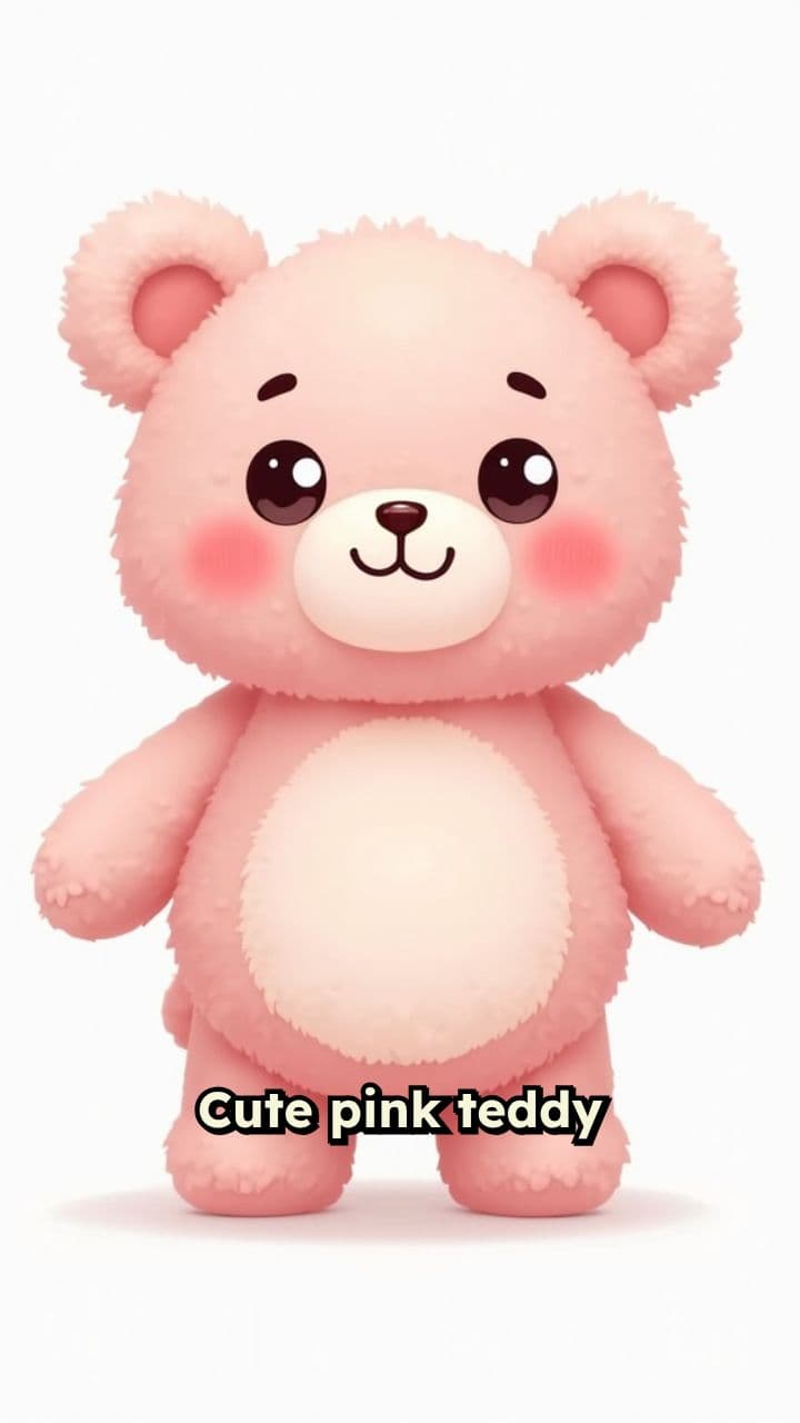Kawaii Pink Teddy Bear Animation Sequence